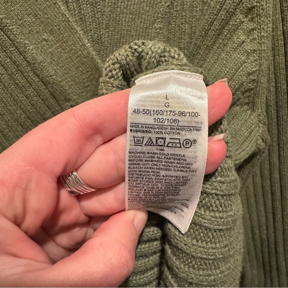 Gap Green Button Cardigan Large - image 5